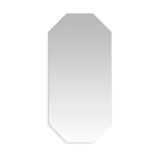 Marquis Otto octagonal mirror, 500mm x 900mm, shown front on with slim silver edge