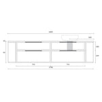 Marquis Reef 1800mm wall hung vanity technical drawing with Symphony top, two drawers and basin cut-out dimensions