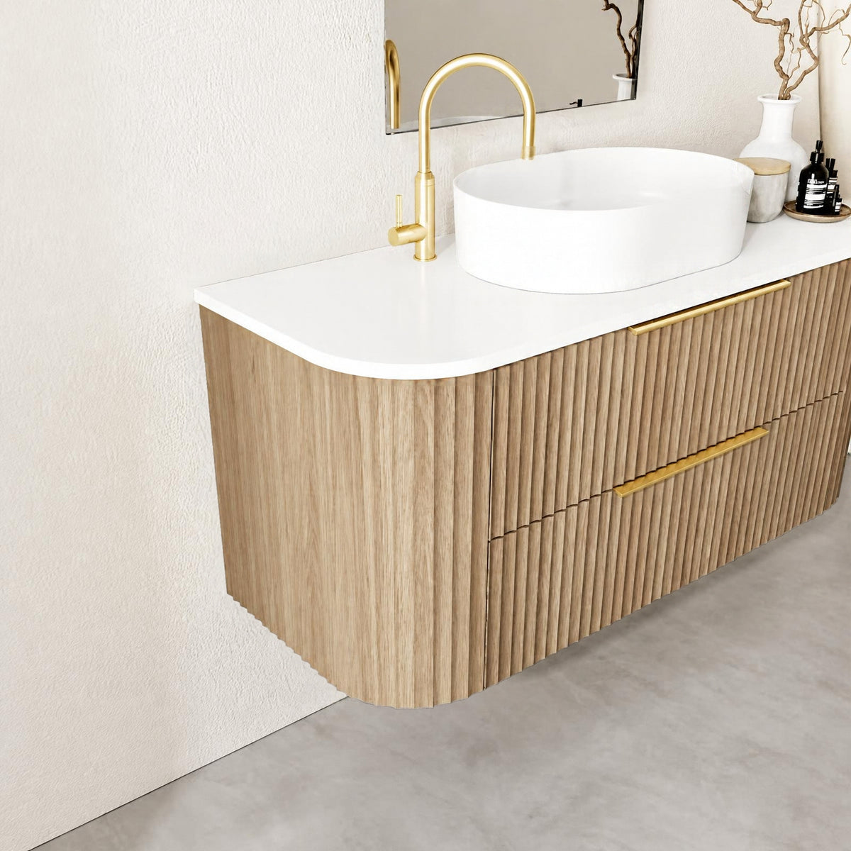 Marquis Shore 2 Drawer Wall Hung Vanity with Symphony Solid Surface Top and Basin