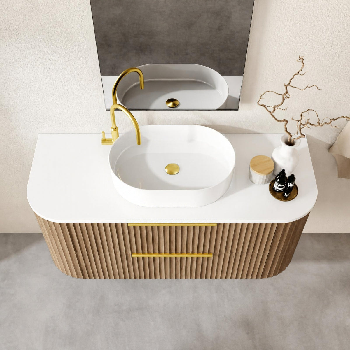 Marquis Shore 2 Drawer Wall Hung Vanity with Symphony Solid Surface Top and Basin