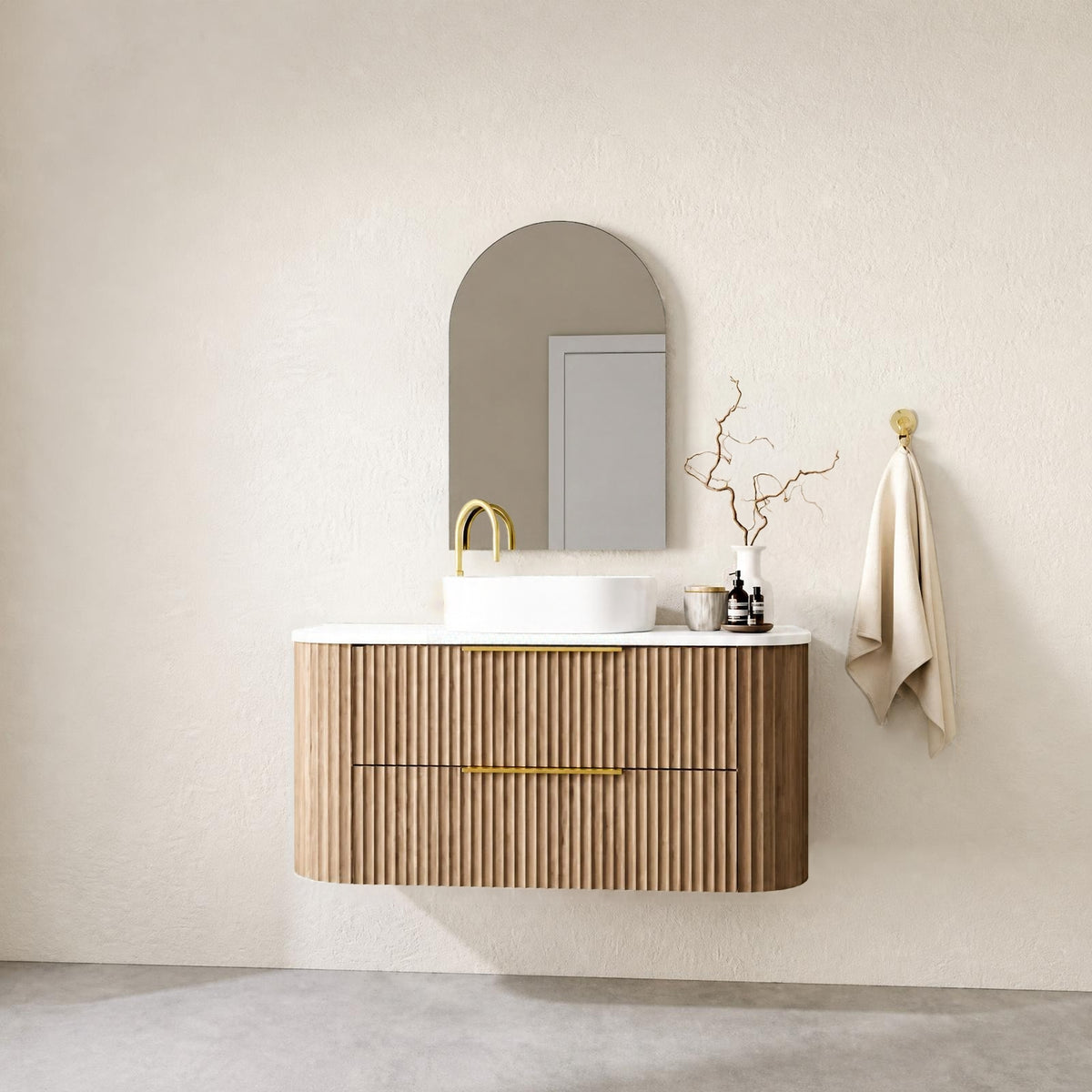 Marquis Shore 2 Drawer Wall Hung Vanity with Symphony Solid Surface Top and Basin