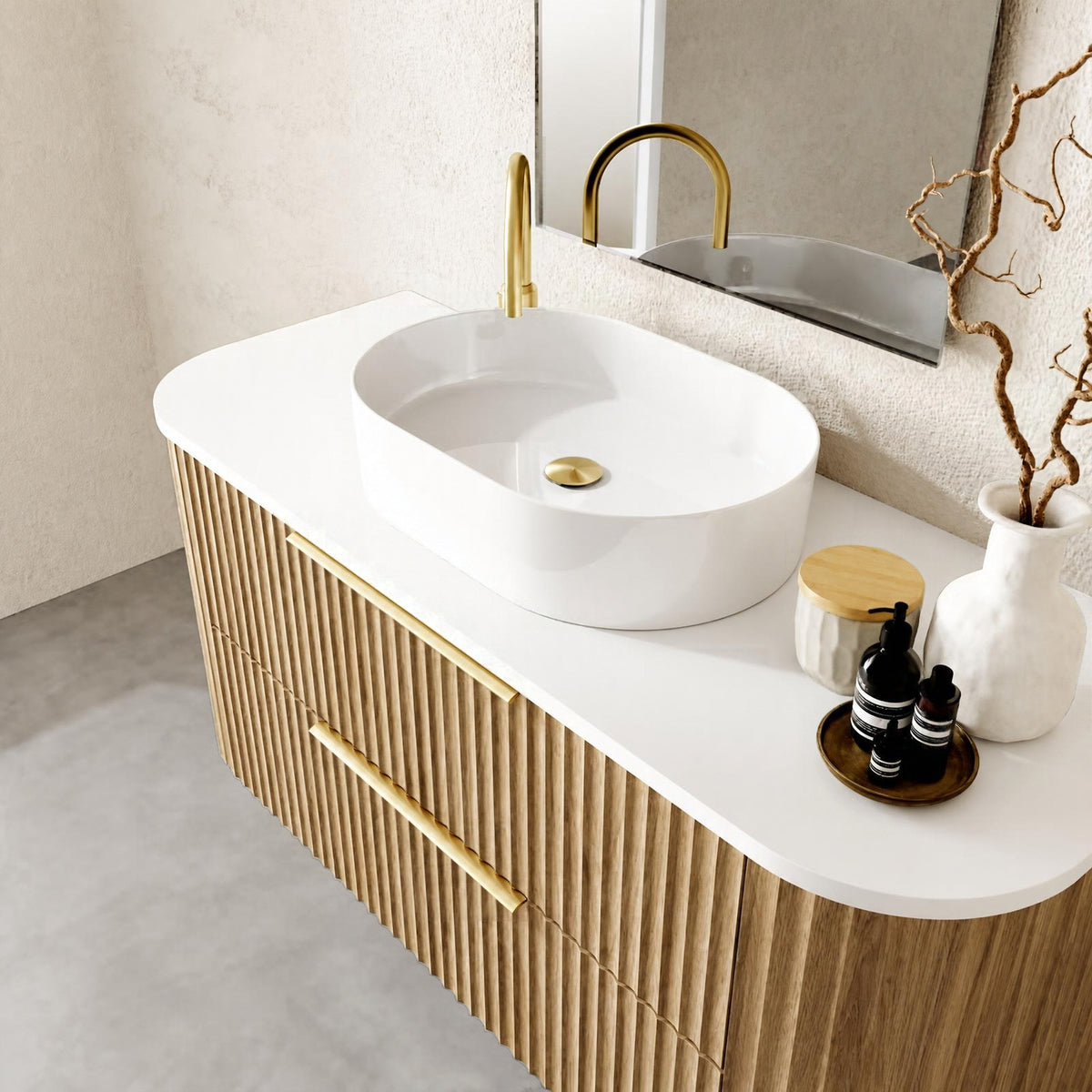 Marquis Shore 2 Drawer Wall Hung Vanity with Symphony Solid Surface Top and Basin