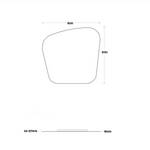Marquis Solar mirror technical drawing, round 600mm wall mirror with soft curved edges, 6mm profile