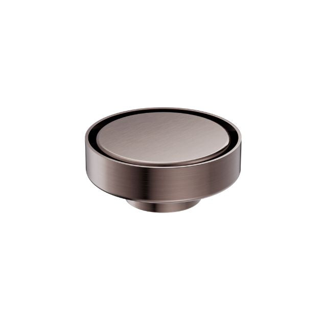 Nero round tile insert floor waste, brushed bronze, 100mm, 50mm outlet, shown on white background