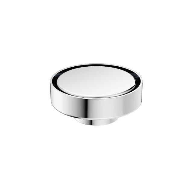 Nero round chrome tile insert floor waste with 50mm outlet, shown on white background