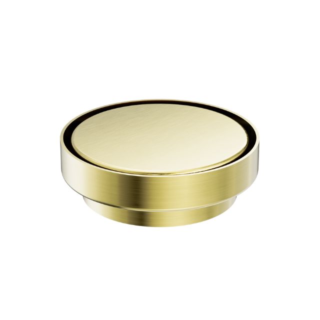 Nero round tile insert floor waste, brushed gold finish, 130mm with 100mm outlet