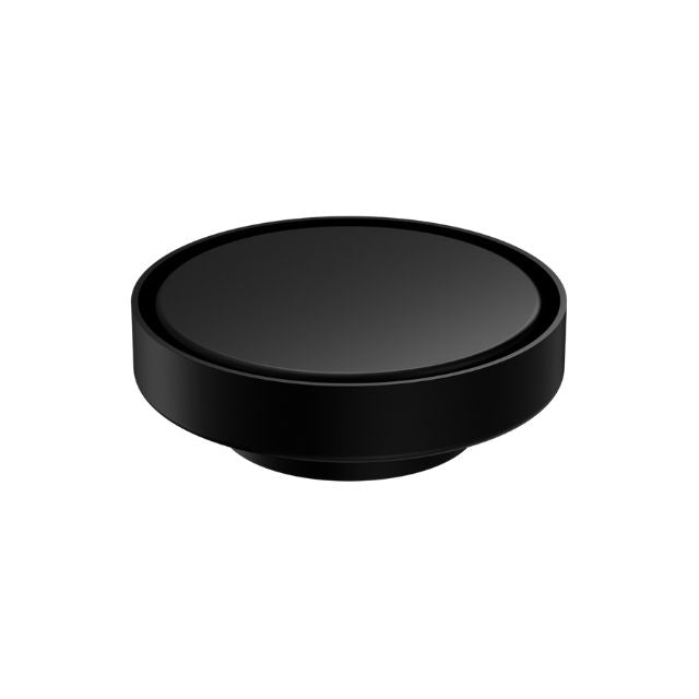 Nero round tile insert floor waste, matte black, 80mm outlet, top view