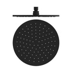 Nero round shower head, matte black, 250mm, front view