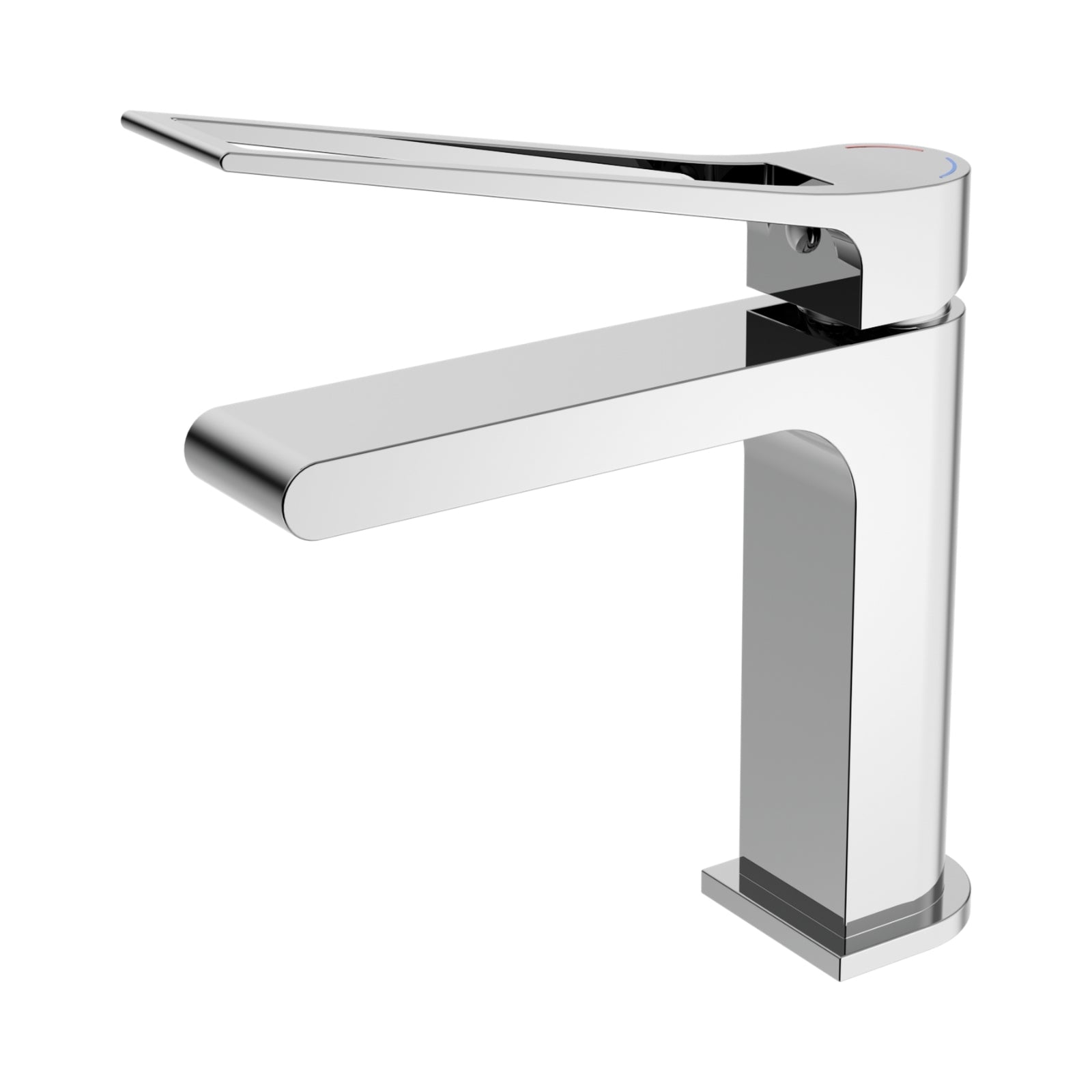 Nero Bianca Care basin mixer tap in chrome, modern single-lever design on white background