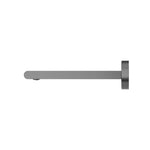 Nero Bianca fixed basin/bath spout in gunmetal, wall-mounted with 240mm reach, shown side on