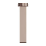Nero Bianca fixed bath spout, brushed bronze, wall-mounted round design, front view with long straight spout