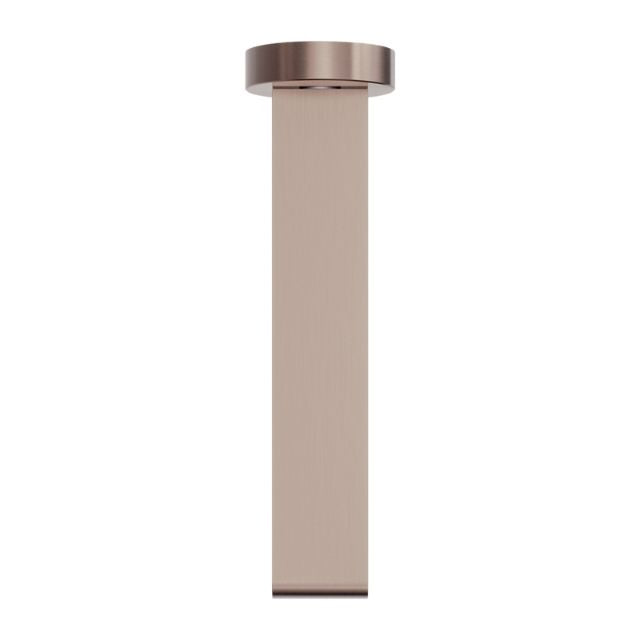 Nero Bianca fixed bath spout, brushed bronze, wall-mounted round design, front view with long straight spout