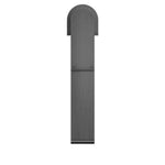 Nero Bianca mid tall basin mixer in gun metal, front view, with tall curved spout and slim rectangular body