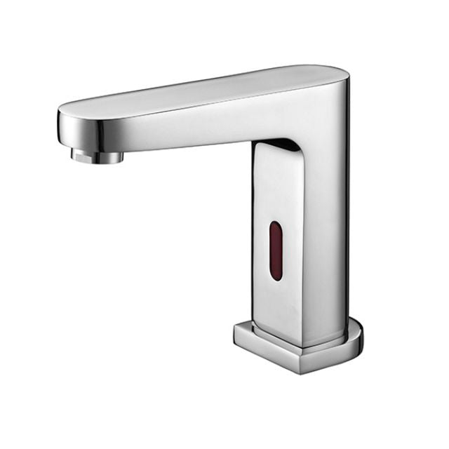 Nero Bianca chrome sensor basin tap, hob mounted with sleek square profile and touch-free spout