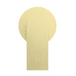 Nero Bianca brushed gold shower mixer wall plate, round 80mm plate with curved handle front view