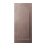 Nero Bianca shower mixer trim plate in brushed bronze, rectangular wall-mounted mixer with hot and cold markings