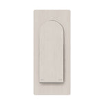 Nero Bianca wall-mounted shower mixer in brushed nickel with slim rounded rectangular plate and curved lever detail