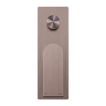 Nero Bianca wall-mounted shower mixer with divertor in brushed bronze, rectangular plate and round control knob