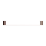 Nero Bianca single towel rail in brushed bronze, 800mm, with minimalist wall-mounted brackets on white background