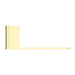 Nero Bianca toilet roll holder in brushed gold, wall-mounted L-shaped bathroom accessory on white background