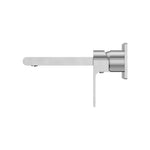 Nero Bianca wall basin/bath mixer in chrome, wall-mounted with 187mm spout, side view