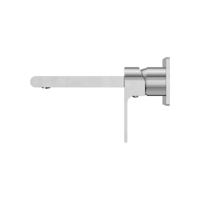 Nero Bianca wall basin/bath mixer in chrome, wall-mounted with 187mm spout, side view
