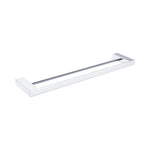 Nero Celia double towel rail in chrome, 600mm wall-mounted bathroom accessory with two bars