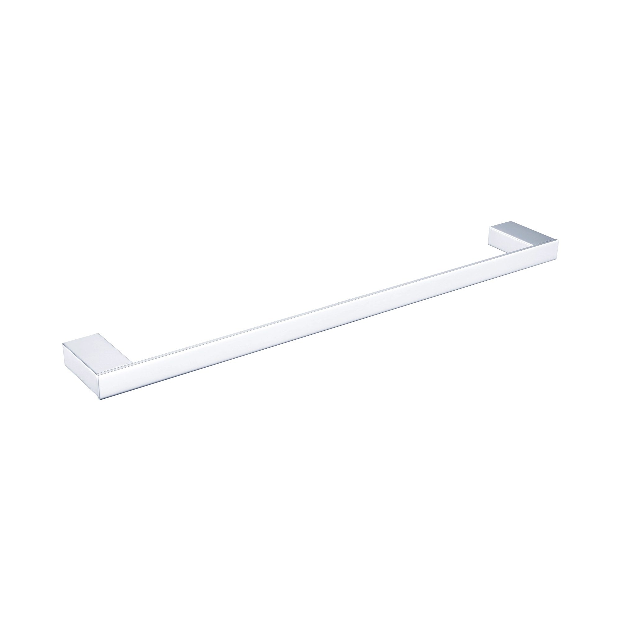 Nero Celia single towel rail, 600mm chrome, wall-mounted bathroom accessory shown on white background