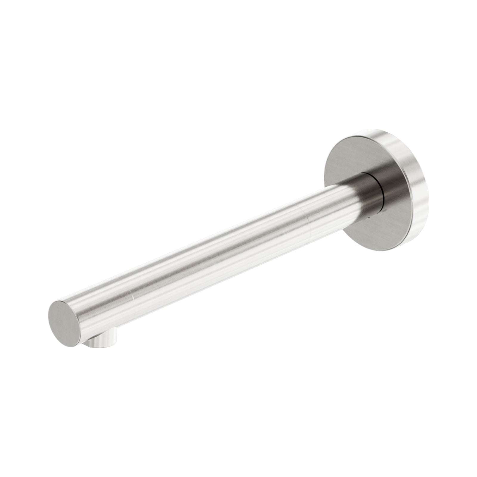Nero Dolce II basin/bath spout in brushed nickel, wall-mounted round cylindrical tap