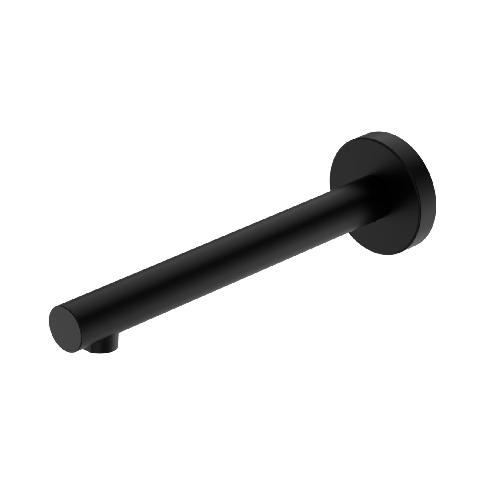 Nero Dolce II matte black basin/bath spout, wall-mounted round cylindrical tap