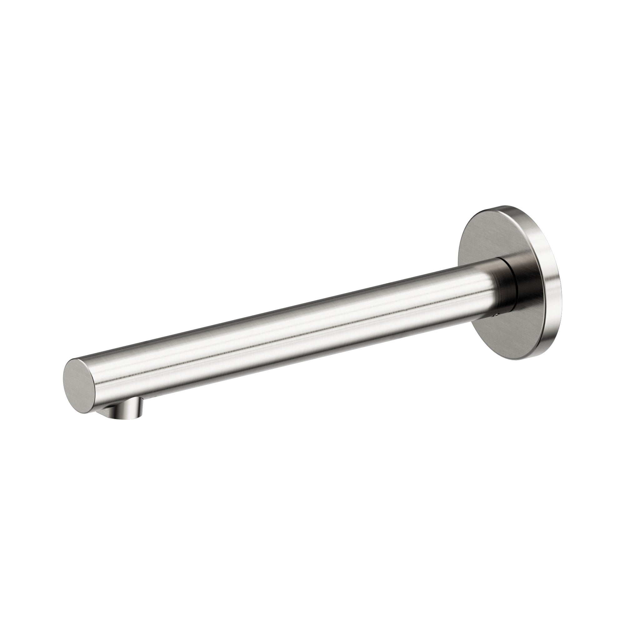 Nero Dolce II wall-mounted basin/bath spout in brushed nickel, stainless steel with round back plate