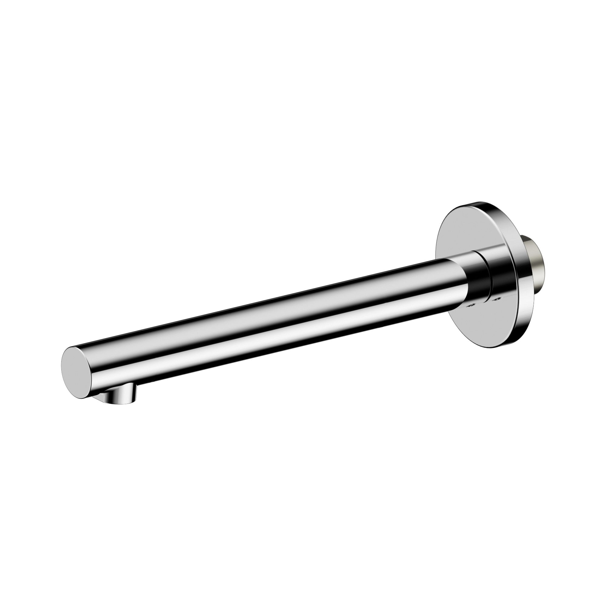 Nero Dolce II chrome basin/bath wall spout with round backplate, side view