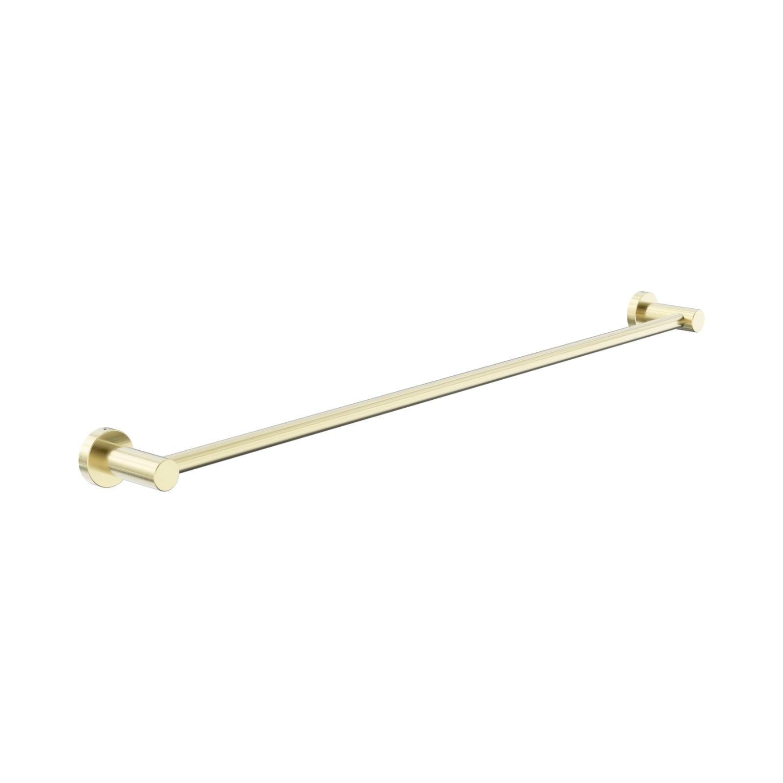 Nero Dolce II single towel rail 800mm in brushed gold, shown on a white background