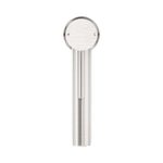 Nero Dolce tall basin mixer in brushed nickel, front view, with round top and slim cylindrical body on white background