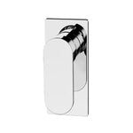Nero Ecco chrome shower mixer, wall-mounted rectangular mixer tap on square backplate