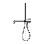 Nero Kara progressive shower system with separate plate and 230mm spout, chrome wall-mounted tapware with handheld hose and control knob