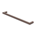 Nero Mecca single heated towel rail in brushed bronze, shown in angled studio view on white background