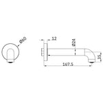 Nero Mecca Basin/Bath Spout Only 160mm II - Gun Metal