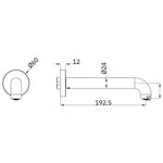 Nero Mecca Basin/Bath Spout Only 185mm II - Brushed Gold