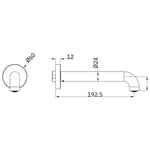 Nero Mecca Basin/Bath Spout Only 185mm II - Graphite