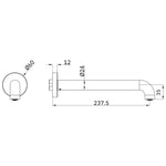 Nero Mecca Basin/Bath Spout Only 230mm II - Brushed Nickel