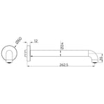 Nero Mecca Basin/Bath Spout Only 260mm II - Chrome