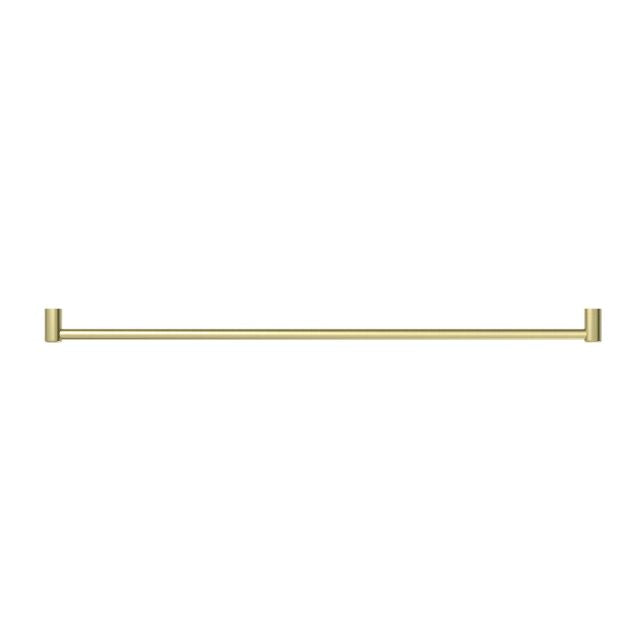 Nero Mecca Care 1200mm grab rail in brushed gold, horizontal bathroom safety rail with 25mm round tube for support