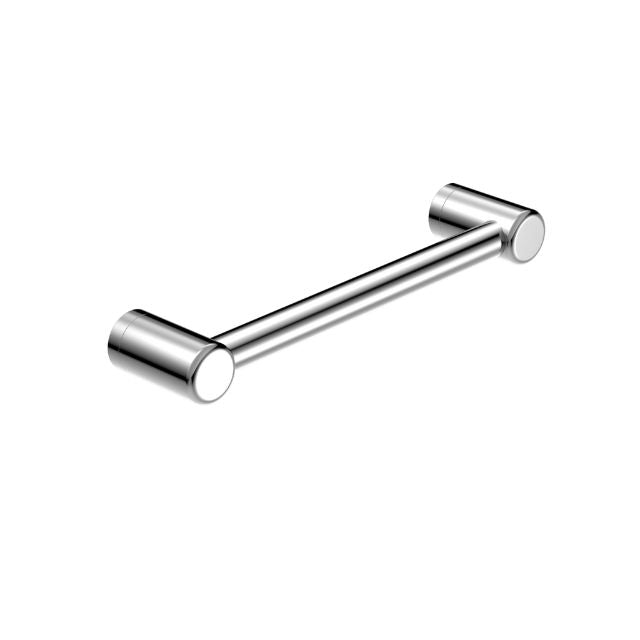 Nero Mecca Care 300mm chrome grab rail with 25mm stainless steel bar and round wall fixings