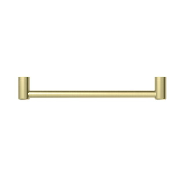Nero Mecca Care 450mm grab rail in brushed gold, horizontal single bar bathroom accessory with 25mm round ends