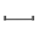 Nero Mecca Care 450mm grab rail in gunmetal, front view, with 25mm stainless steel bar and round wall fixings