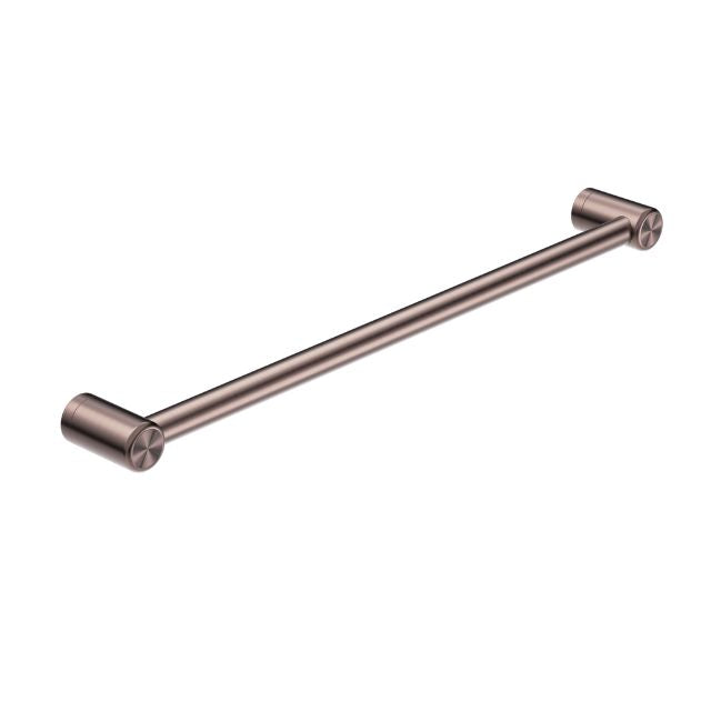 Nero Mecca Care 600mm grab rail in brushed bronze, round stainless steel bathroom support rail