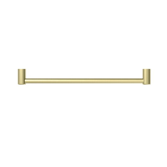 Nero Mecca Care 600mm grab rail in brushed gold, straight stainless steel bathroom safety rail on white background