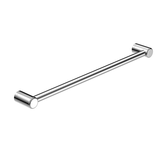 Nero Mecca Care 600mm chrome grab rail with 25mm round stainless steel bar and cylindrical wall mounts