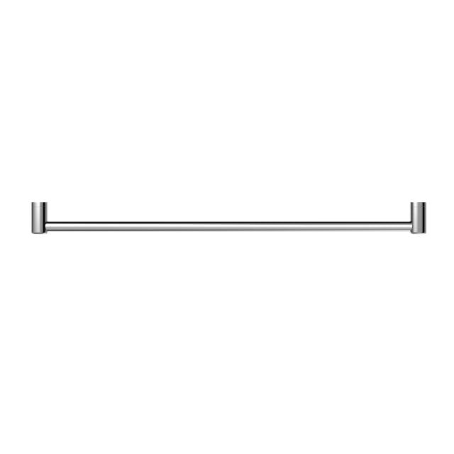 Nero Mecca Care 900mm chrome grab rail with 25mm stainless steel bar, shown front on against white background